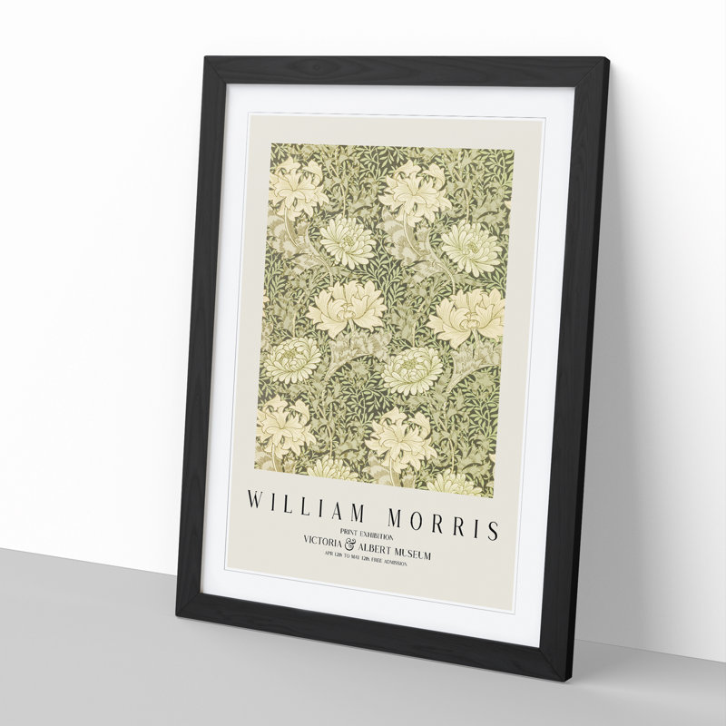 Chrysanthemum by William Morris - Picture Frame Art Prints, 48cm H x 36cm W x 2cm D, Black