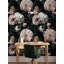 Moody Dahlia & Peony, papier peint mural amovible de style rétro chic pour des intérieurs dramatiques