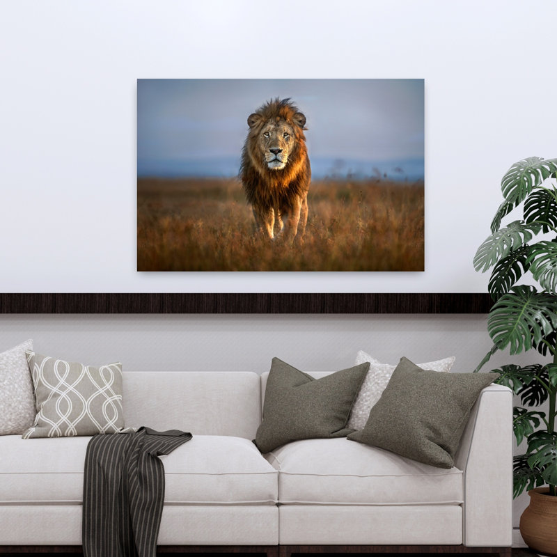 Art contemporain Lion contemporain, H 32 po x l 48 po