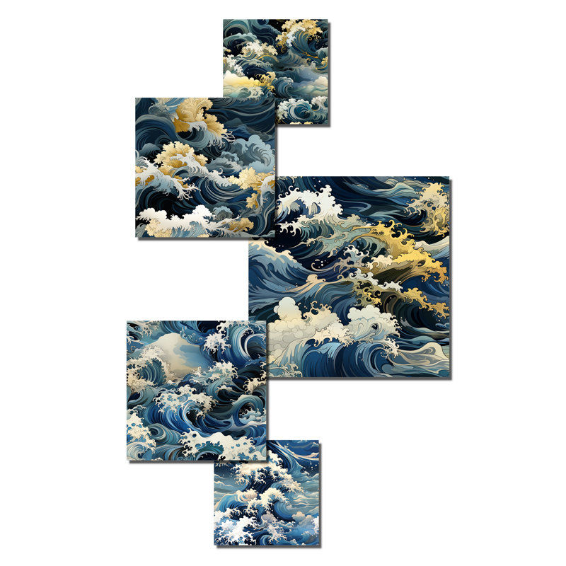 Rainbolt - ensemble abstrait d'art mural de 5