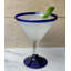 Verre à vin soufflé à la main 12 oz. Pilou Verres à martini à bordure bleue