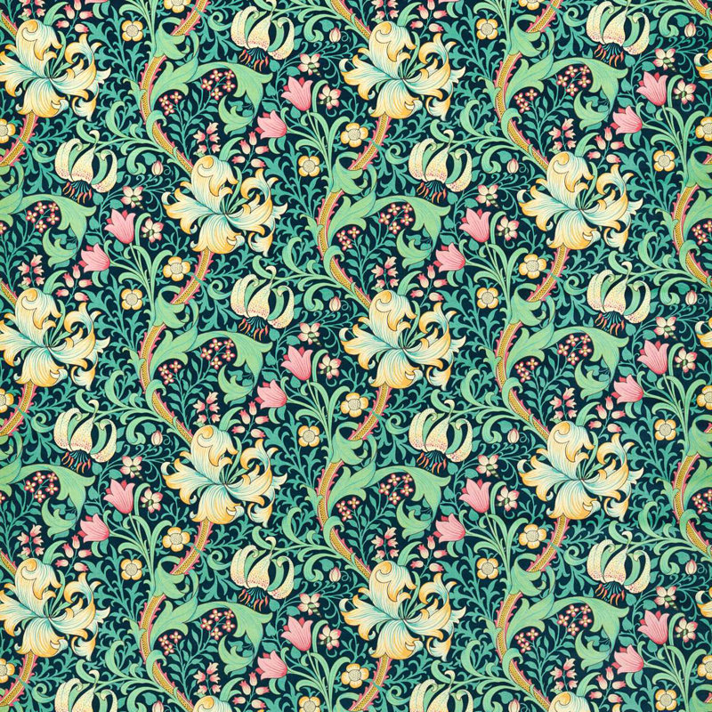 Golden Lily Fabric, Galactic Ink