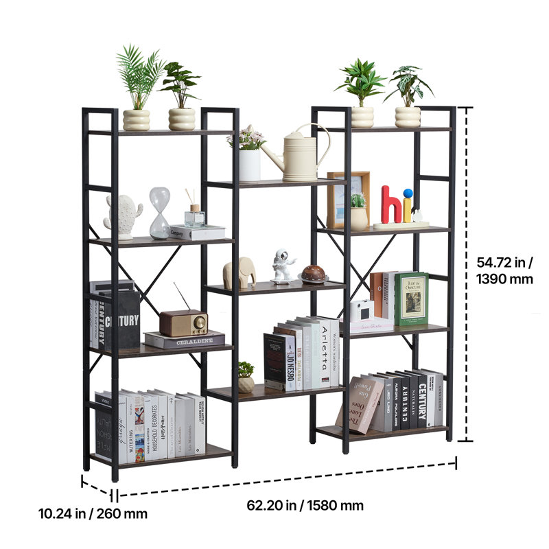 139cm H x 158cm W Metal Bookcase