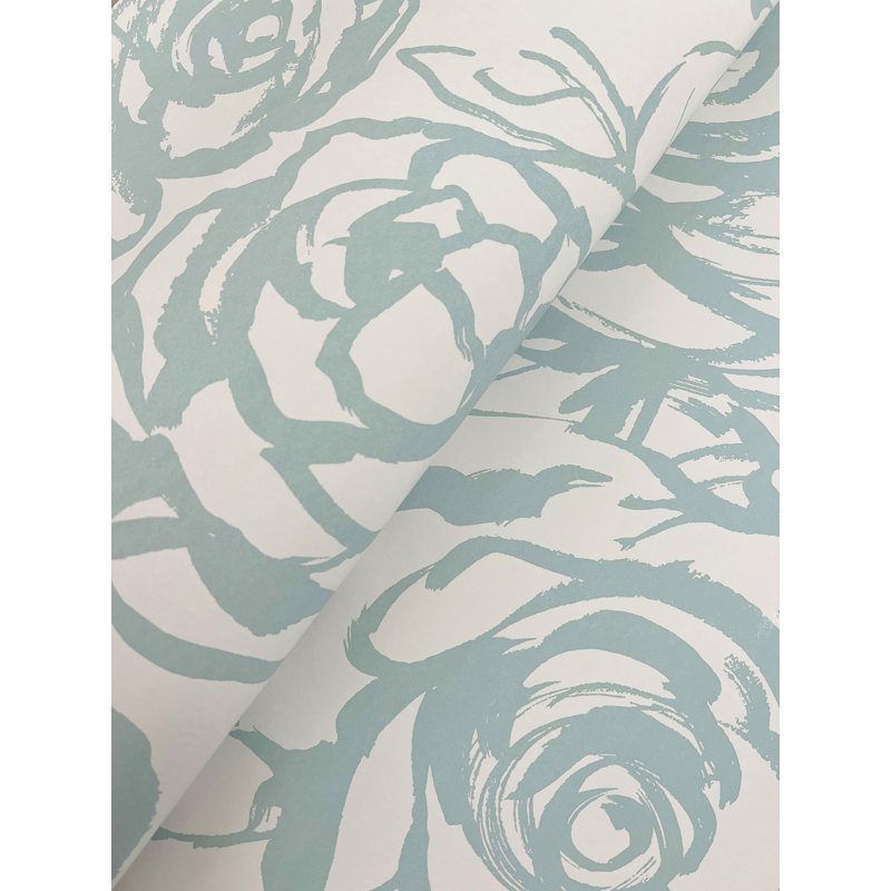 Papier peint rose Nelda, Bleu