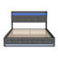 EU Double & King Linen Ottoman Bed with Wireless Charging & Dual LED, Tufted Wingback Storage Headboard, 140/160x200cm, Grey-1760350285