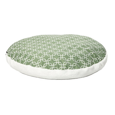 Quiet Time MidWest Homes for Pets Over-Stuffed Dog Bed with Green Geometric Pattern