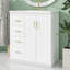 Meuble-lavabo de 30 po avec lavabo en céramique, armoire de rangement moderne à 3 tiroirs et 2 portes, meuble-lavabo autoportant, fermeture en douceur-1107686126
