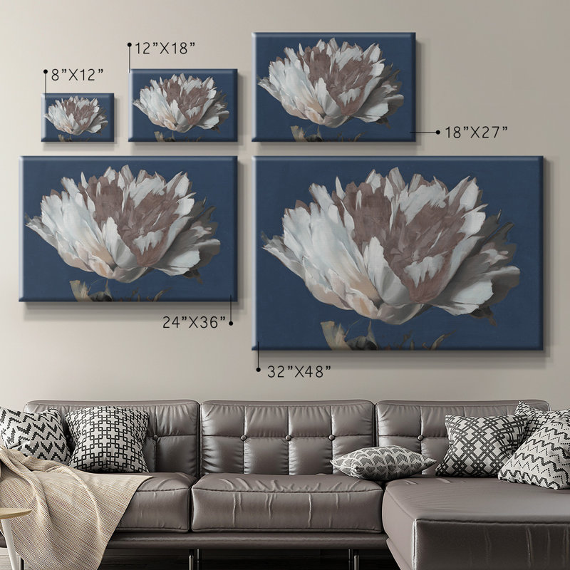 " White Peony " on Canvas, 8" H x 12" W