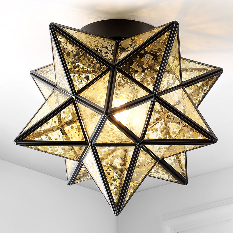 Plafonnier encastré 1 lumière 12 po Joanie, Verre mercuré