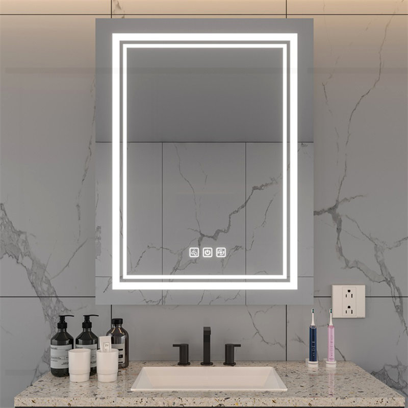 Miroir lumineux pour salle de bain à DEL, 32 po x 24 po
