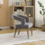 Fauteuil d'appoint moderne de 25,79 pouces de large avec pieds en bois massif patiné et grand dossier rond