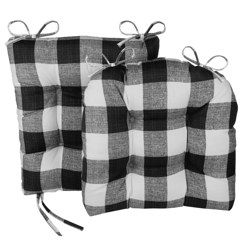 Ensemble de coussins de chaise berçante pour l'intérieur et l'extérieur, Noir