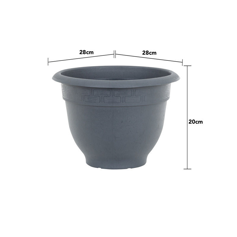 Wham Bell Pot Round Planter Slate, 20cm H x 28cm W x 28cm D