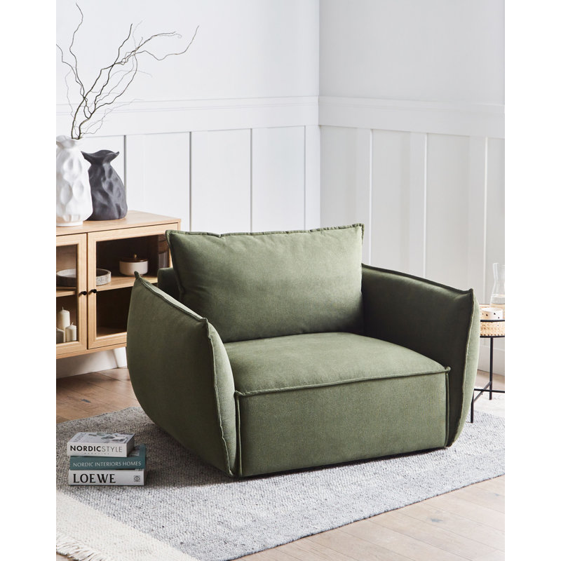 KUNES Upholstered Armchair, Green