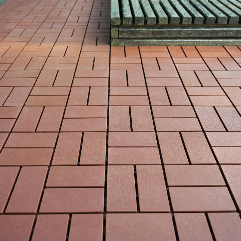 12 tuiles de terrasse en plastique imperméables 12 "X12" pour le patio (44 PCS), Brun