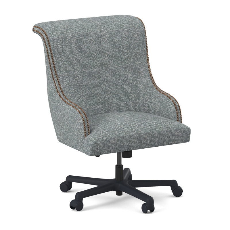 Fauteuil de direction Madison, Petit bronze antique, Maya cyan