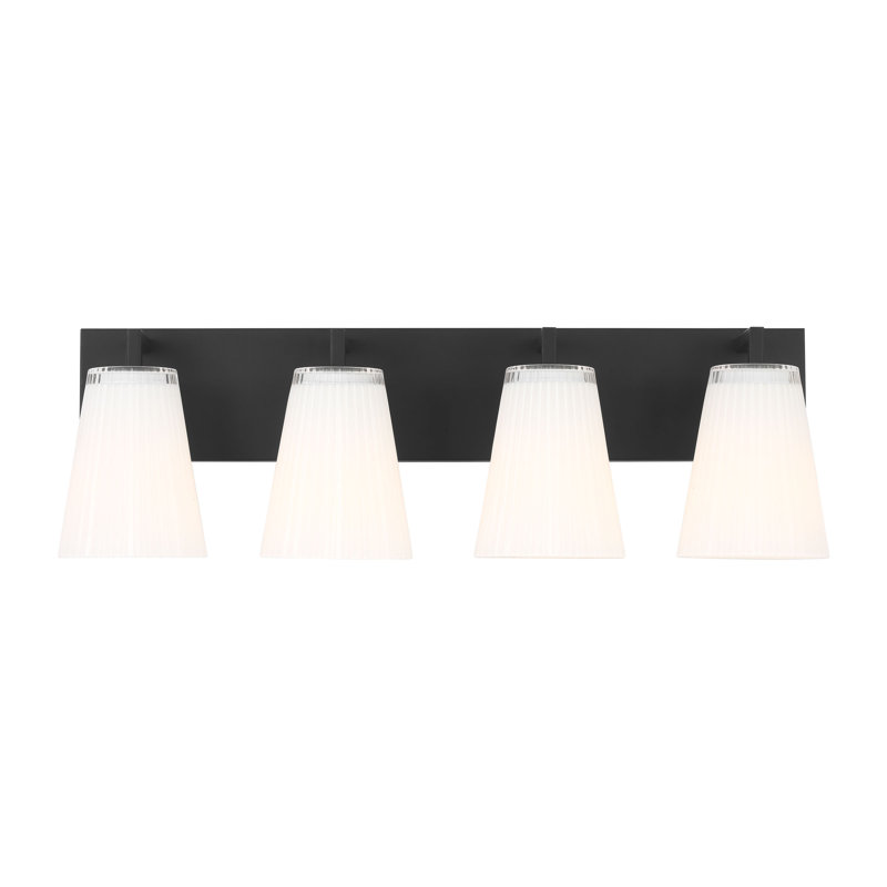 Très grand meuble-lavabo Upson de Génération Éclairage , H 7,75 po x l 24,25 po x P 6,25 po, Nuit noire, Quatre lumières