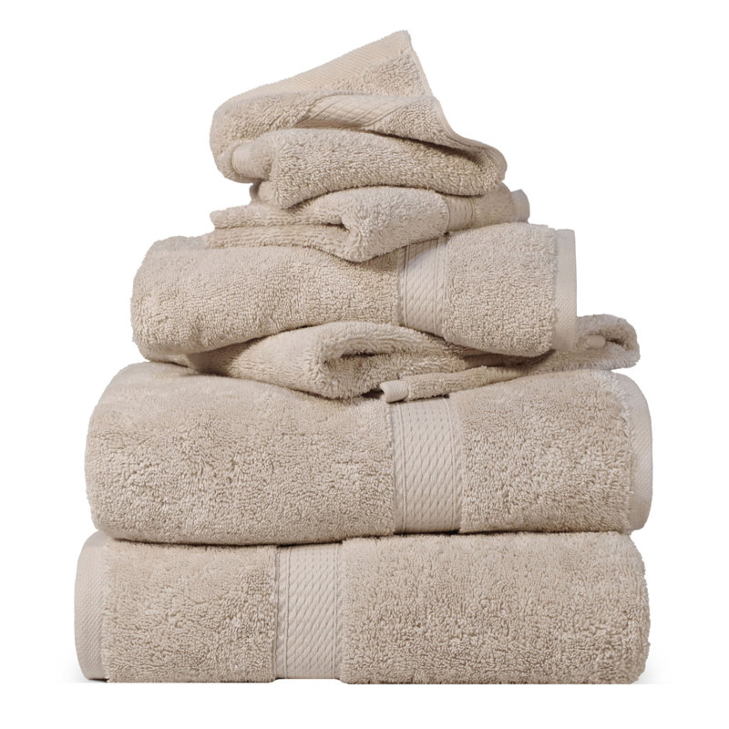 Scotia Egyptian Cotton Bath Towel Set, Stone, 6Pc Towel Set  (2Bath, 2Hand, 2Face)