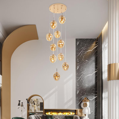 10 - Light Dimmable Tiered Chandelier