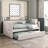 Modern Daybed Pull-Out Trundle Side Pockets Beige Upholstery Nailhead Trim Bedroom Living Room Furniture 1Pc-60757923