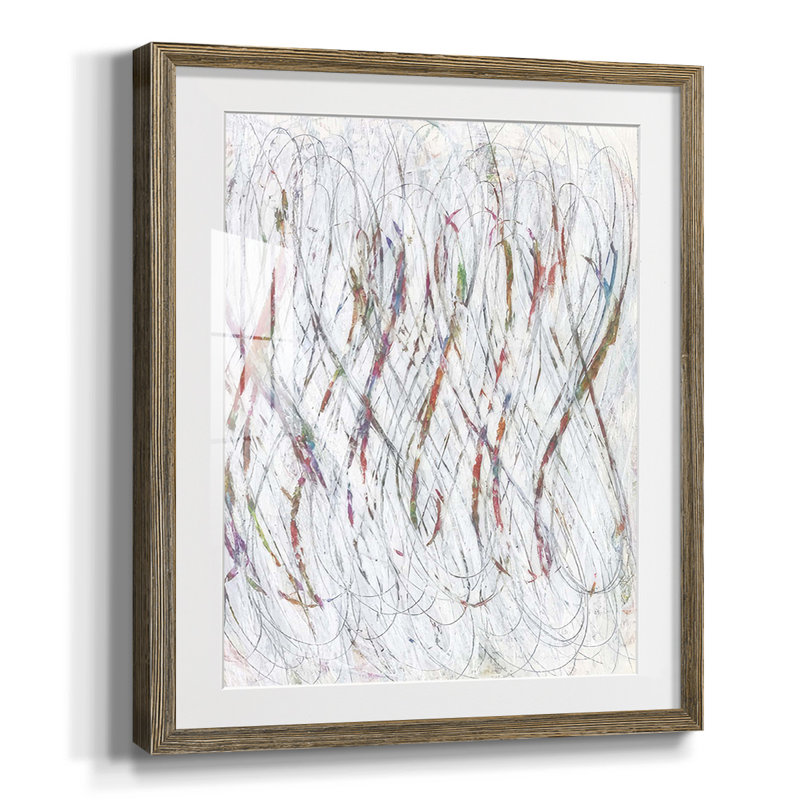 White Infinity I, reproduction encadrée, Blanc, Papier avec cadre noyer