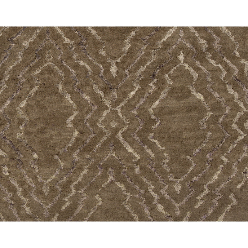 Geometric Area Rug in Dark Brown/Cream, Rectangle 6' x 9'