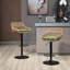 2 chaises réglables à hauteur de comptoir pivotantes avec repose-pieds pour la cuisine et la salle à manger, base en métal robuste, coussins de siège rembourrés en lin, tabourets de bar, repose-pieds, coussin de siège, base intérieure-130963385