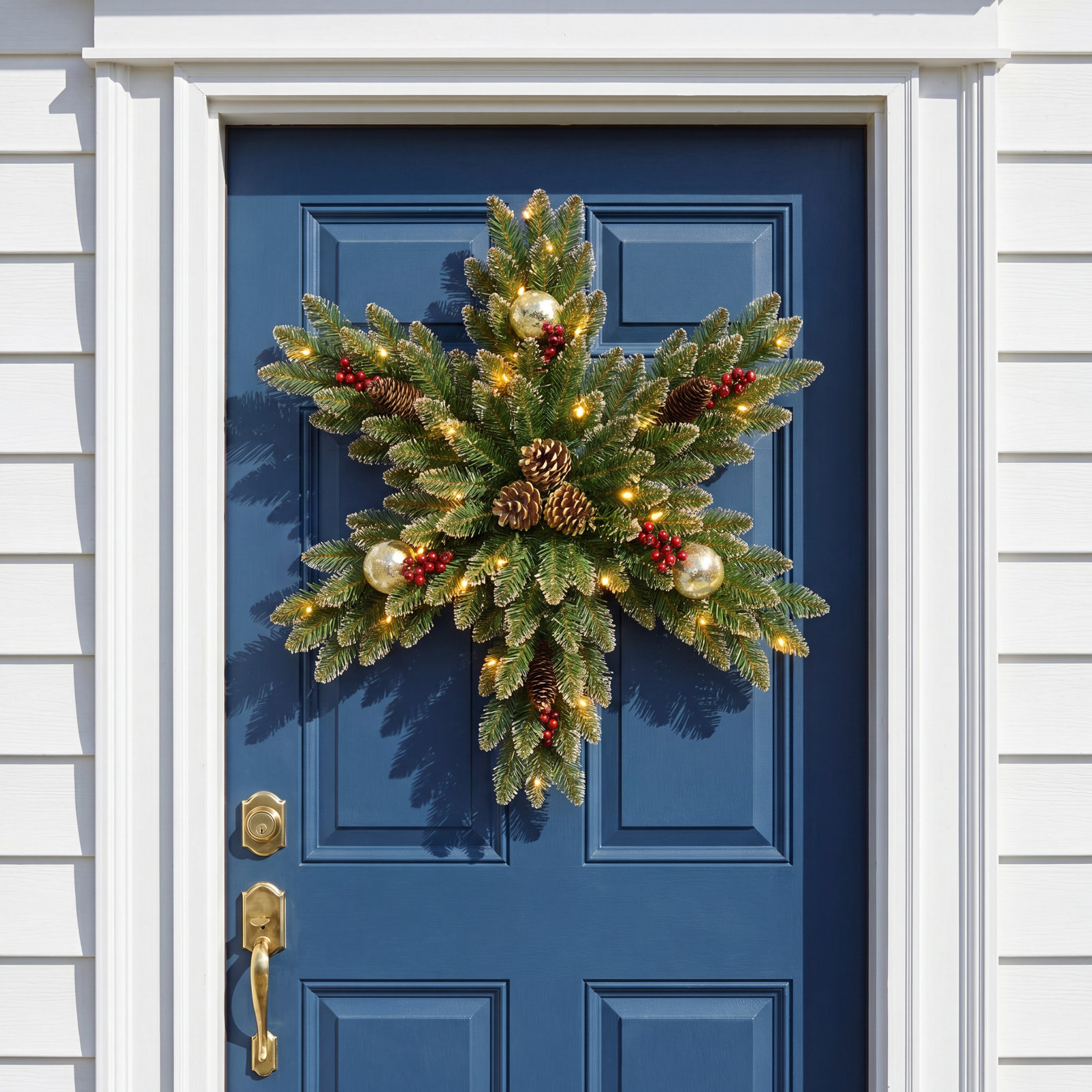 32" Frosted Pre-Lit Wreath