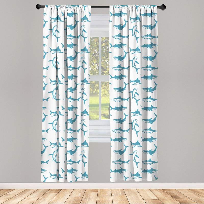 Shark Window Semi-Sheer Rod Pocket Curtain Panels, 28" x 95"