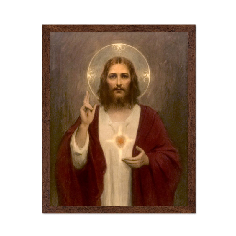 Sacré-Cœur de Jésus No1, Affiche, H 12 po x l 16 po, Encadrement brun