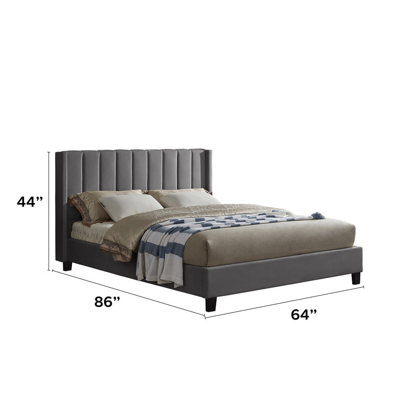 Lit plateforme en tissu d'ameublement, Grand