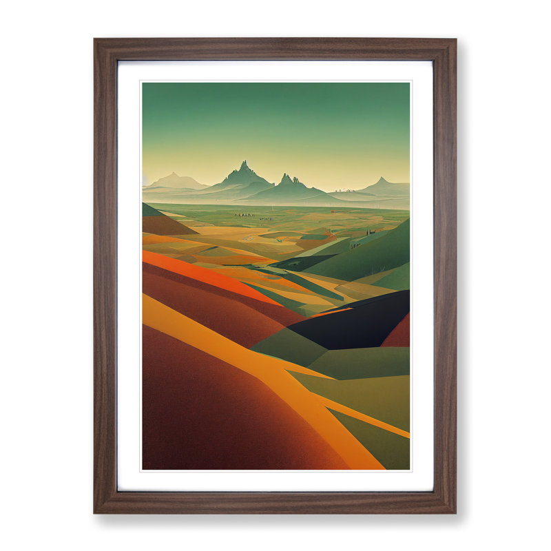 Brilliant Mountain Landscape - Wall Art, Walnut, 36cm H x 27cm W x 2cm D