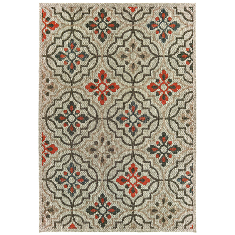 Izola Oriental Indoor/Outdoor Area Rug, Rectangle 5'3" x 7'3"