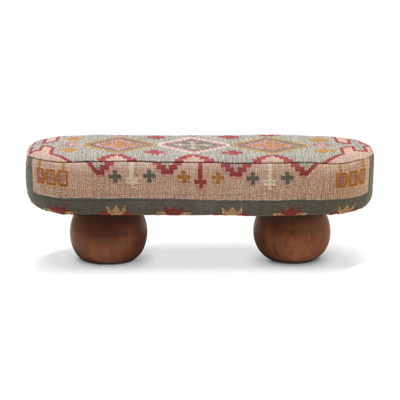 Ayotte Rizi Textured Wool Upholstered Bench