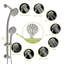 Pomme de douche double multifonction - Système de douche avec pomme de douche à pluie de 4,7 po, douche à main 8 fonctions, barre coulissante réglable-122404629