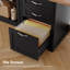 Ensemble de bureau à domicile 2 pièces, bibliothèque standard H 71,2 po x l 63,4 po avec tablettes réglables et bureau double caisson en L 59,8 po Farmhouse