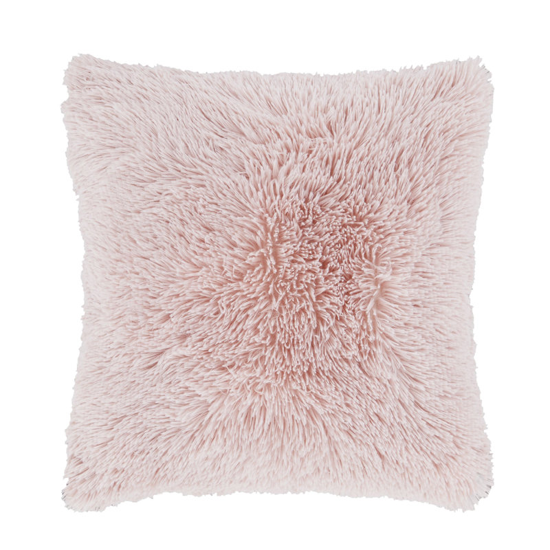 Cuddly Deep Pile Faux Fur Cushion Cover, Pink