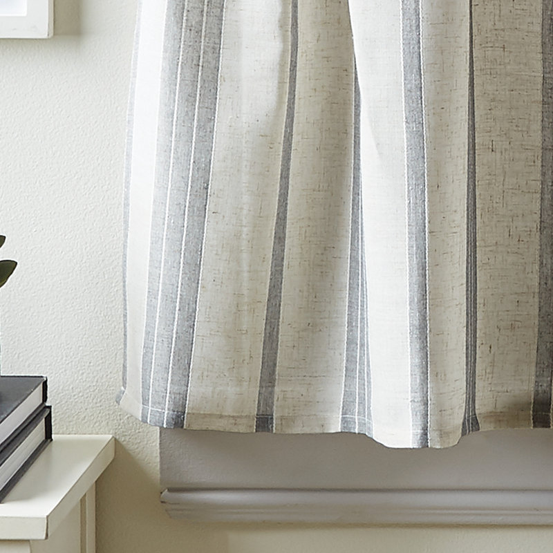 Salerna Striped Tailored Cafe Curtain, 24" W x 54" L