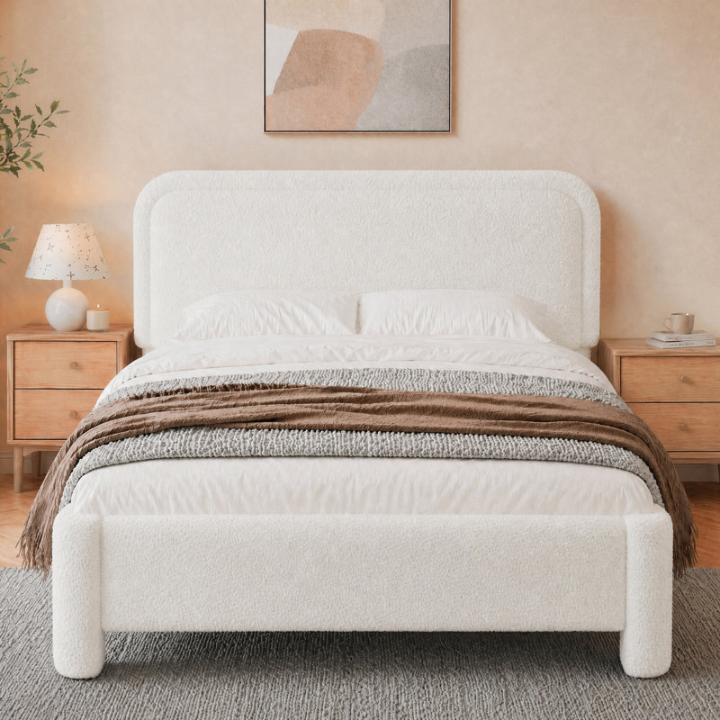 Base de lit plateforme tapissier Teddy, Grand lit
