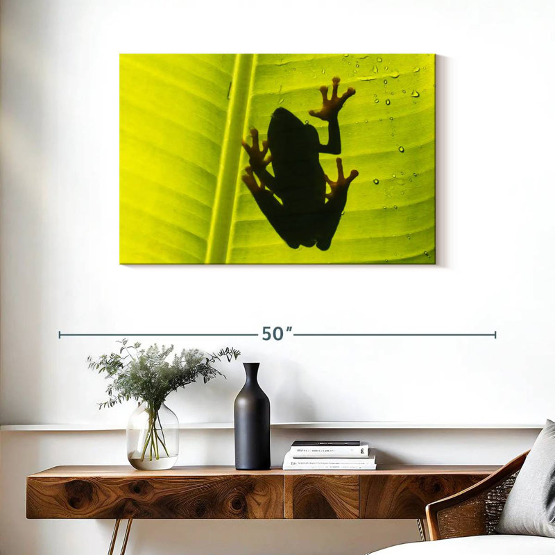 Grenouille sur feuille, H 24 po x l 36 po