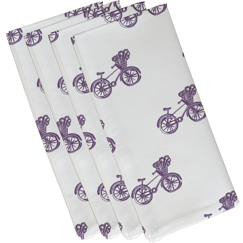 Ensemble de serviettes 4 pièces Cantrell, L 18 po x L 18 po, Mauve