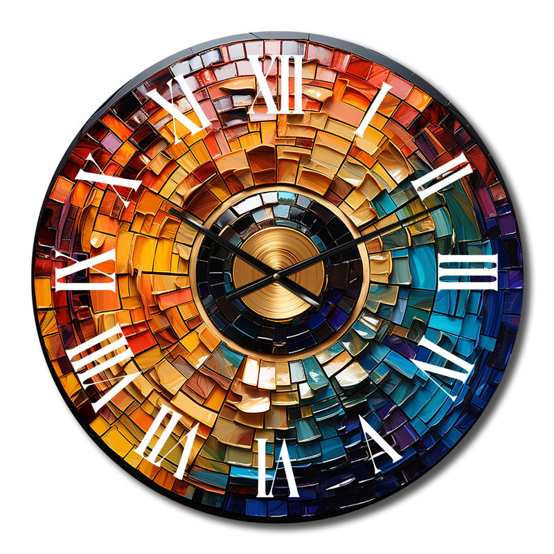 Horloge murale, décor de mosaïque de disque vinyle - Disque vinyle mosaïque II, Petit