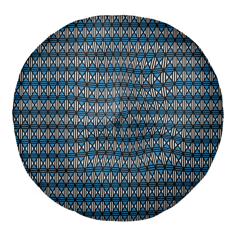 Coussin de sol Katelyn Elizabeth, 26 po x 26 po, Noir / Bleu