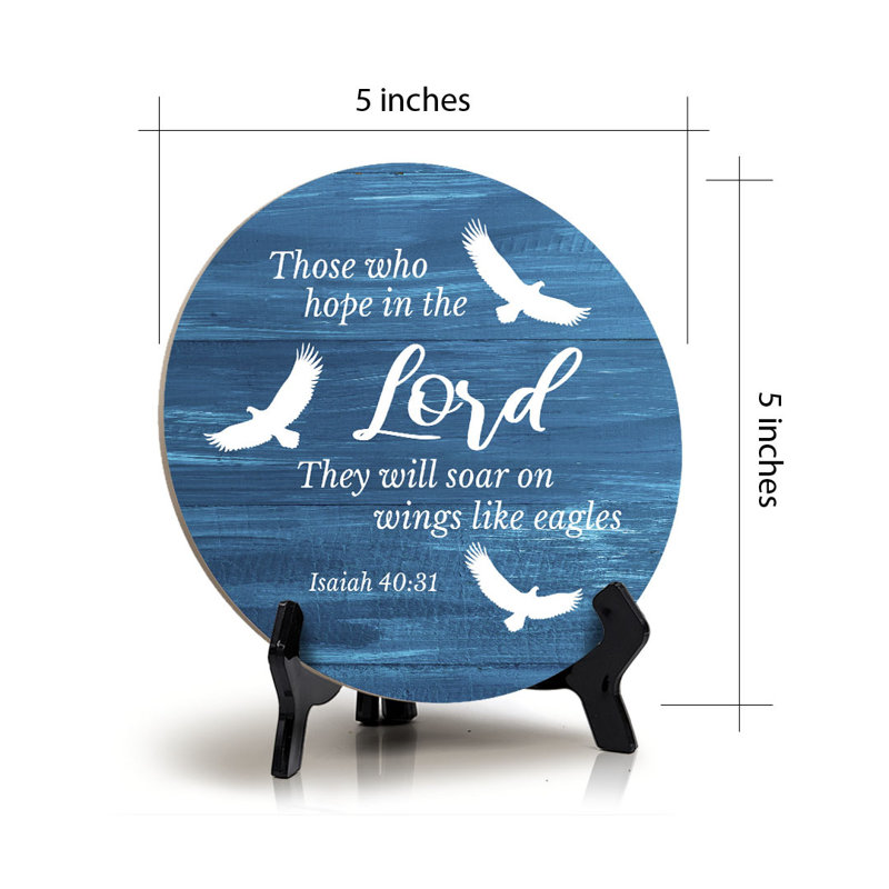 Assiette décorative Ceux qui espèrent dans le dieu «Ils s'envoleront sur des ailes comme des aigles»