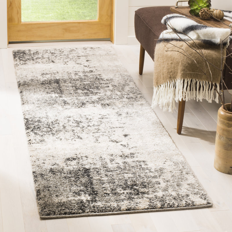 Arlinda Retro Performance Abstract Rug, Runner 2'3" X 9'