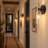  1 - Light Dimmable Black/Brass Armed Sconce-130629970