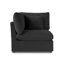 Chaise d'angle rembourrée en lin avec revêtement