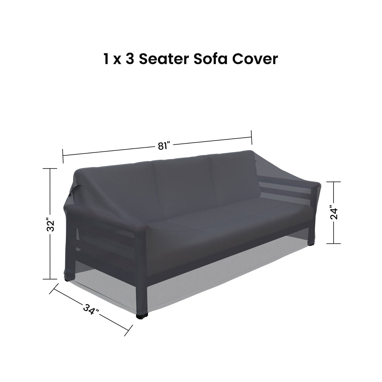 80" Wide Outdoor Patio Sofa Cover