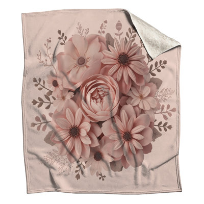Couvertures roses à motif floral
