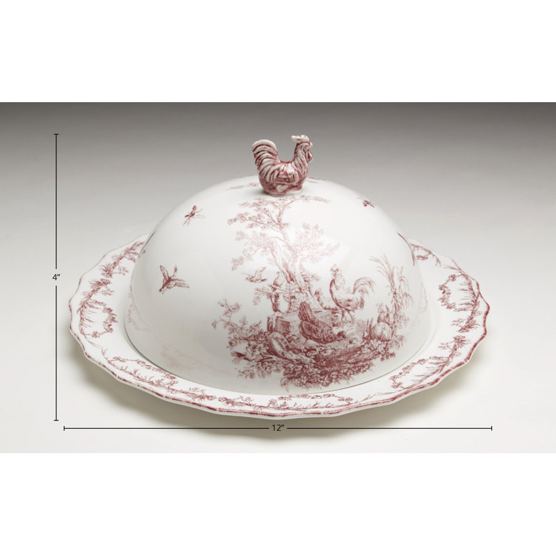 Plateau de service couvert Crawford, Rouge / Blanc